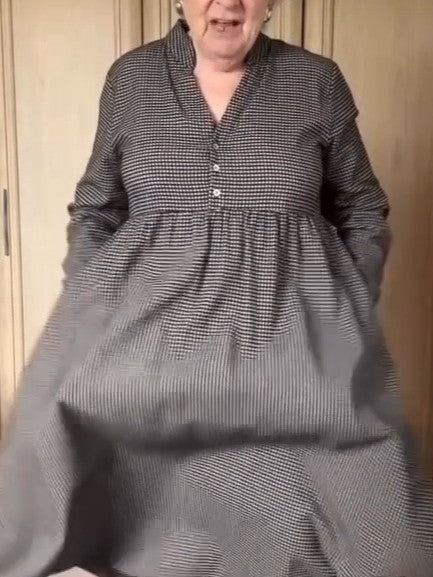 Black Plaid Casual Dress