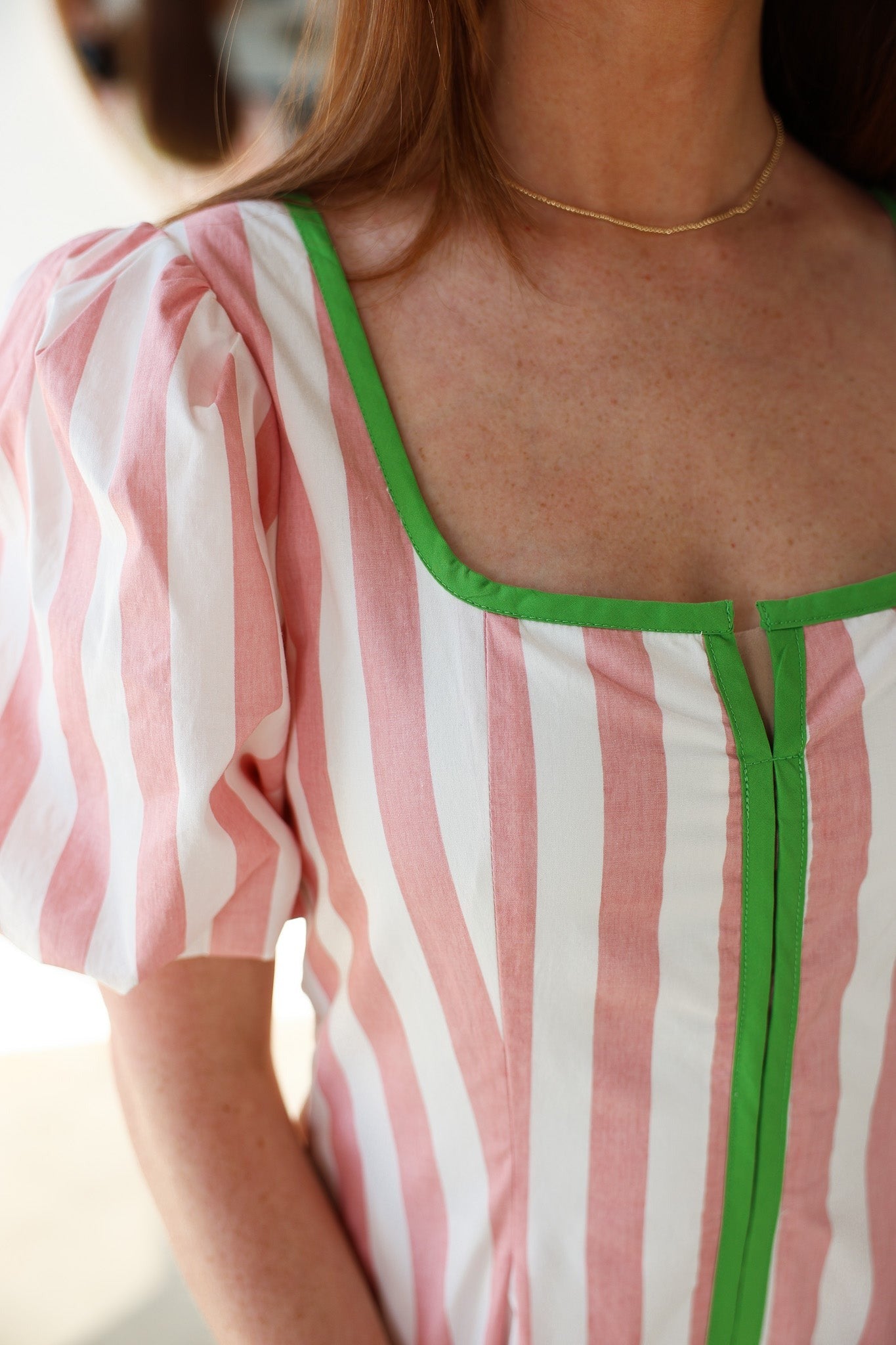 Striped Contrast Trim Dress