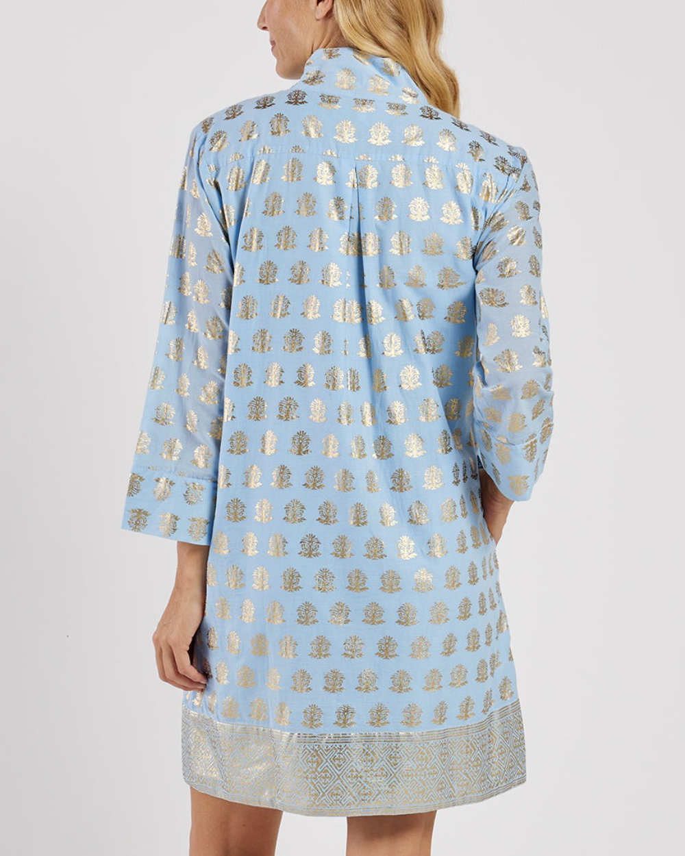 Stand Collar Long Sleeve Dress