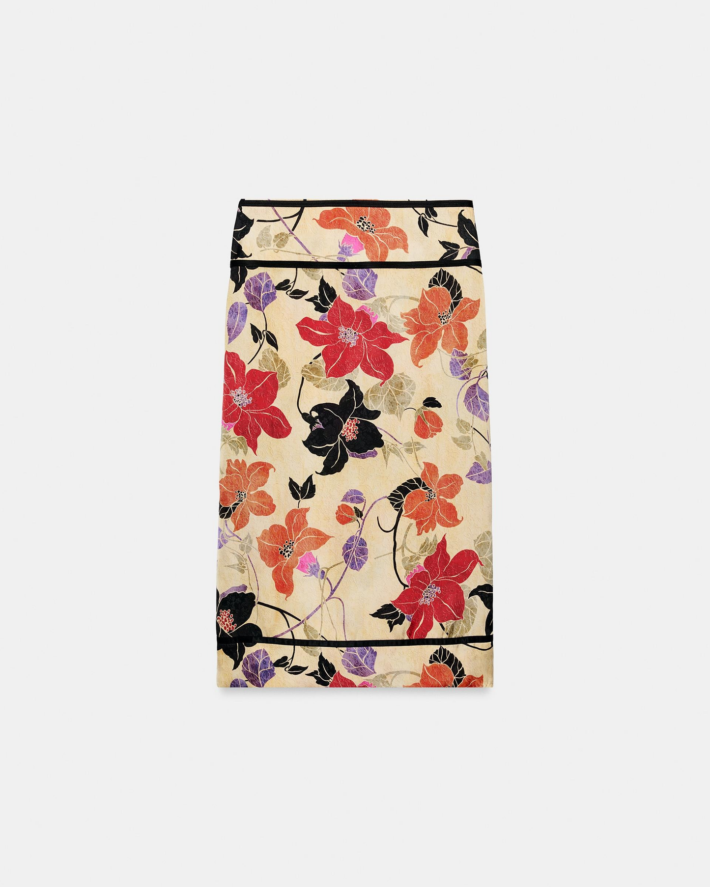 Elegant Floral Print Midi Skirt