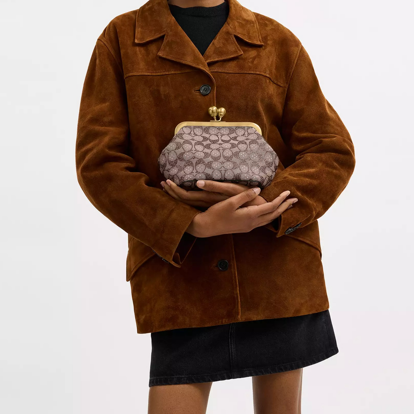 Frame Crystal Jacquard Bag 16 In