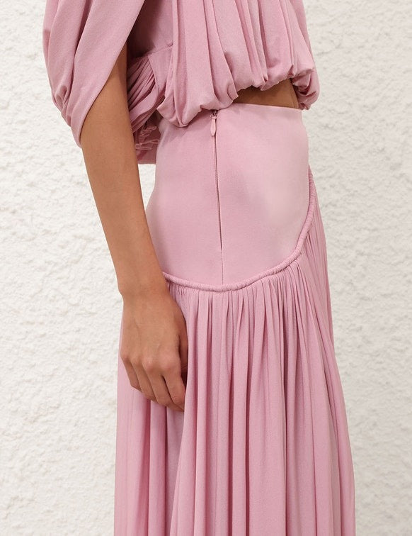 Alchemy Caped Blouse And Asymmetric Skirt