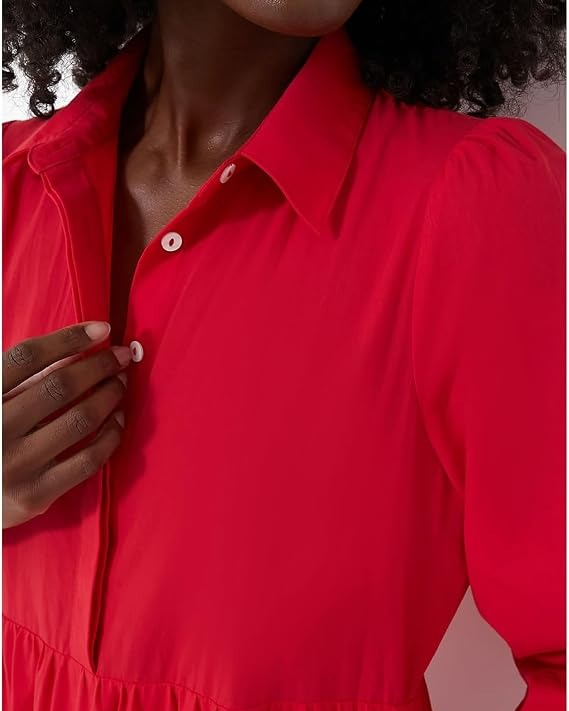 3/4 Sleeve Flowy Tiered Ruffle Dress