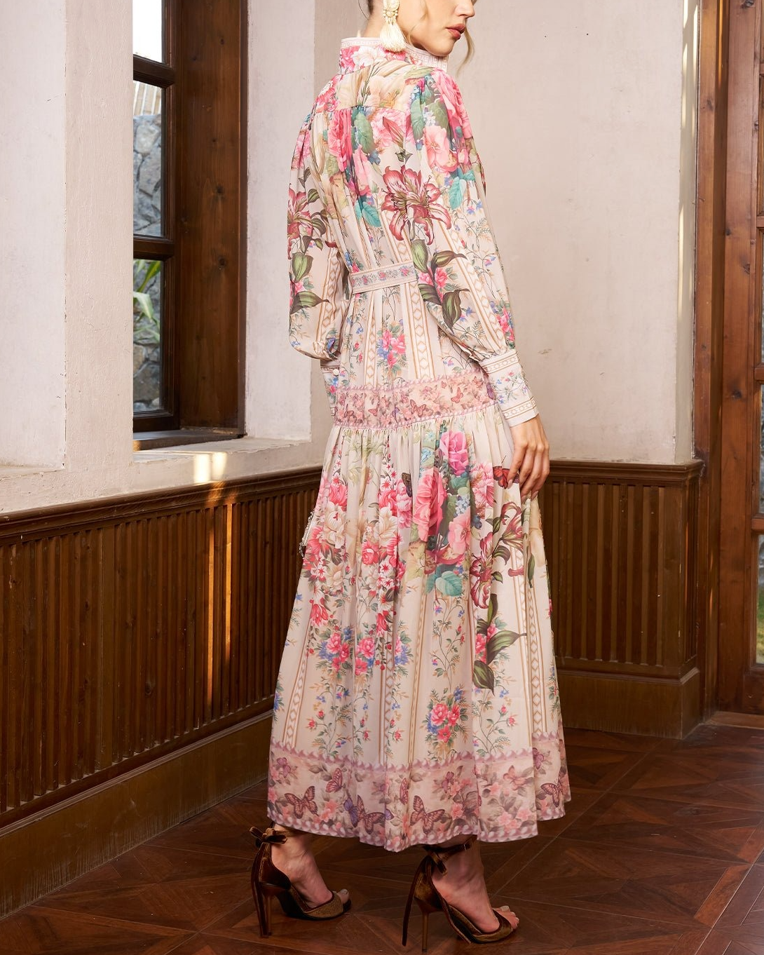 Eden Garden Print Tie-Waist Dress