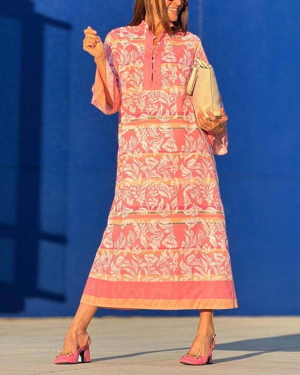 Cassandra Print Pink Dress