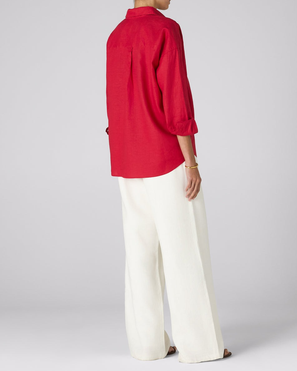 Red Linen Shirt