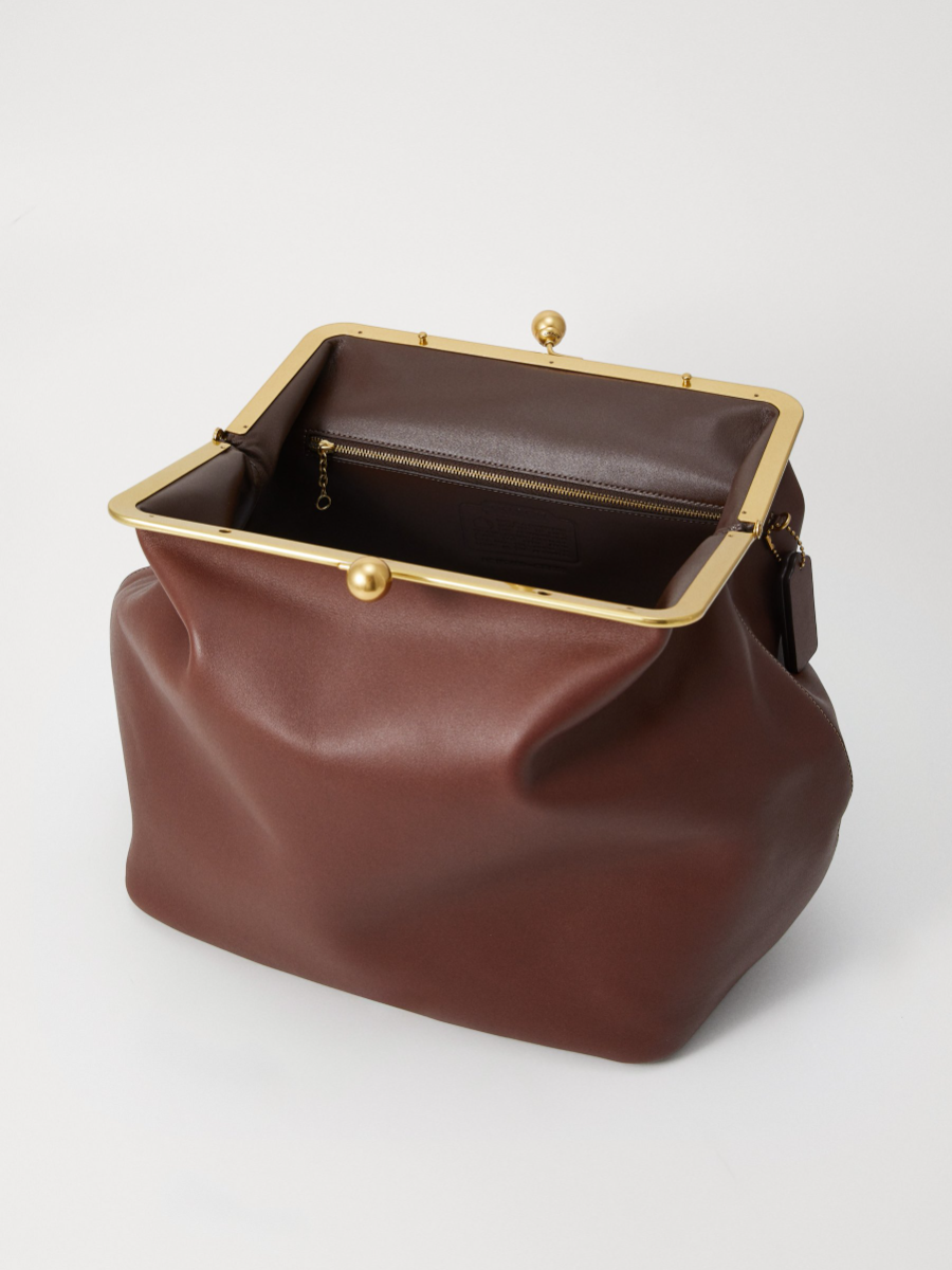 Classic Gold Trimmed Leather Bag