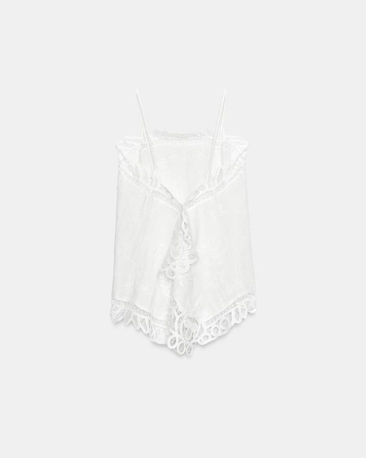Linen Embroidered Top