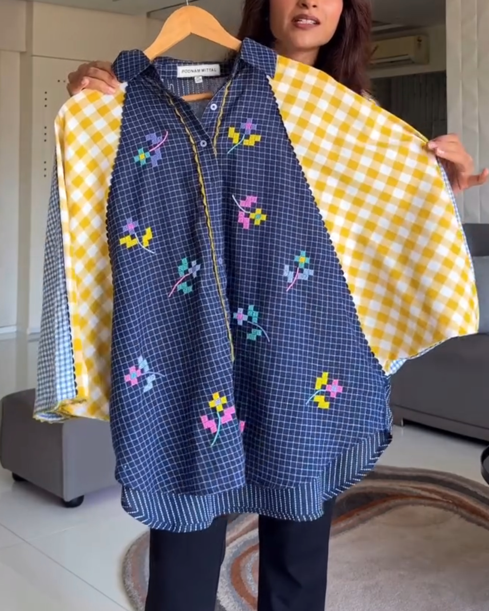 Plaid Patchwork Top