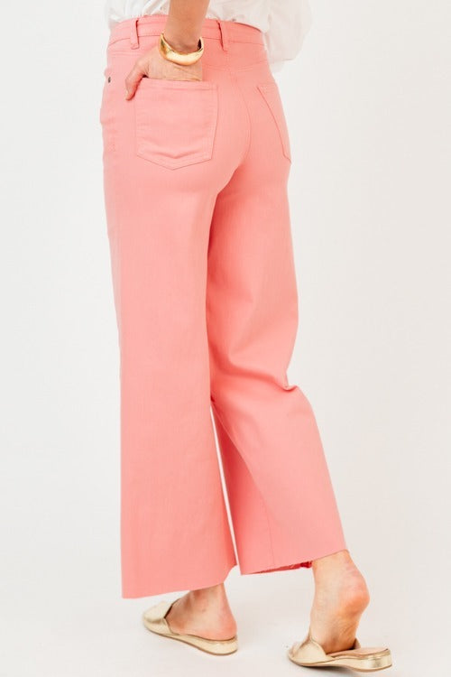 Raw Hem Wide Leg Pants