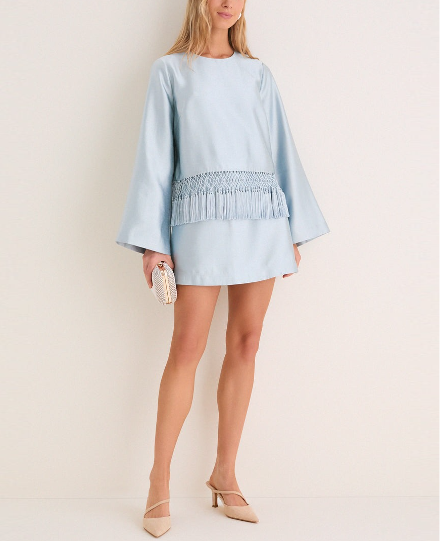 Pewter Blue Maxine Tassel Top