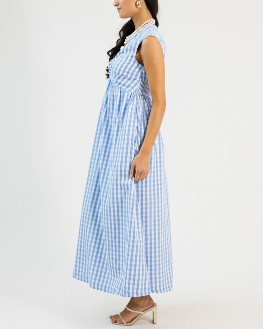Gingham Twist Maxi Dress