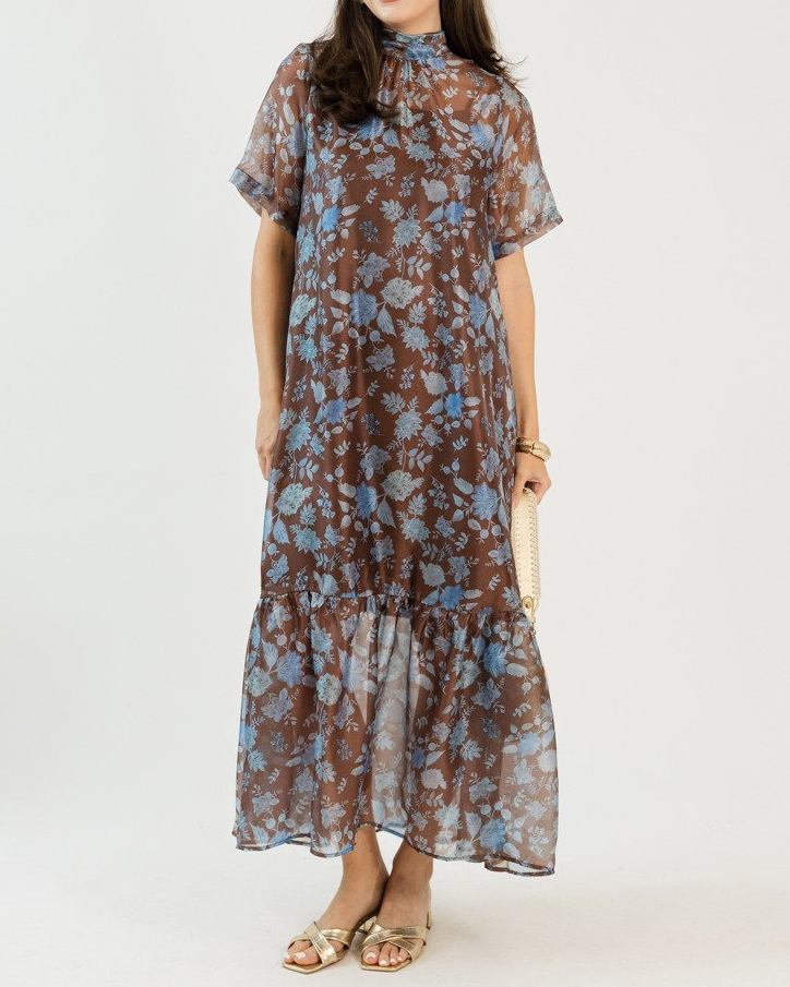 Floral Organza Maxi Dress