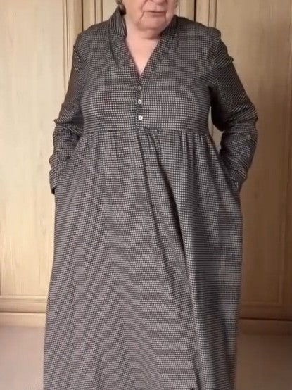 Black Plaid Casual Dress