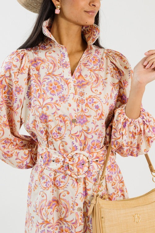 Floral Belted Maxi Dress