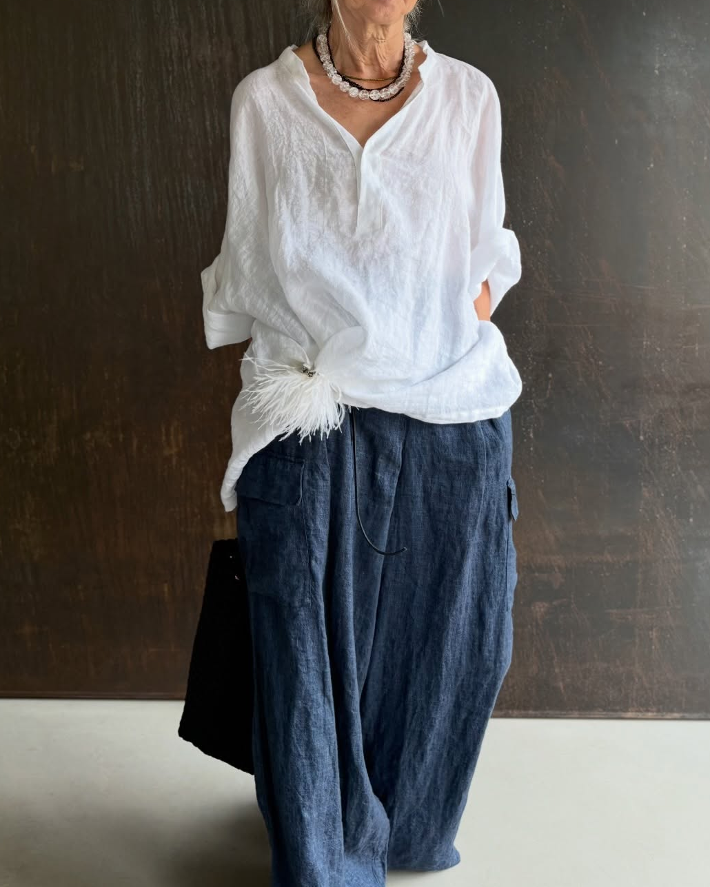 V-Neck Linen Blouse