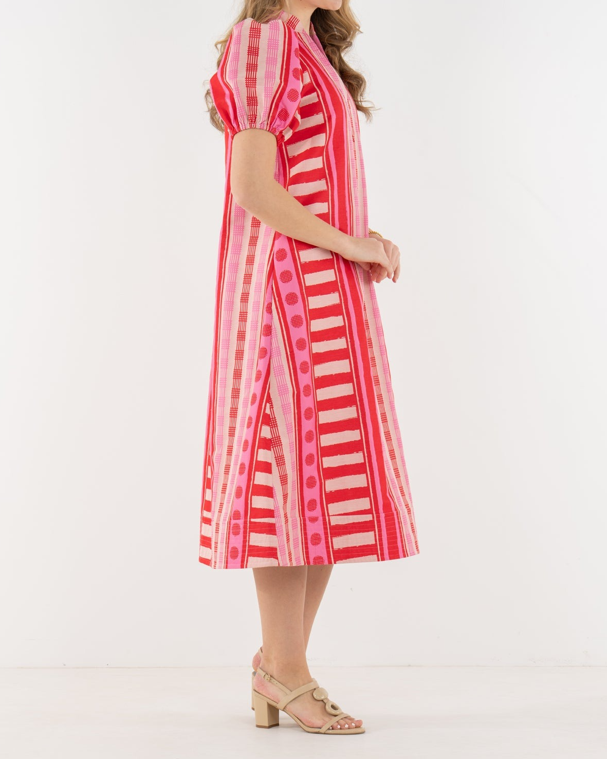 Asymmetrical Layout Puff sleeves Dress