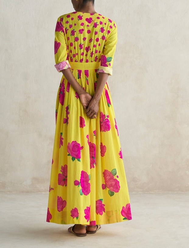 Floral Print Long Sleeves Dress