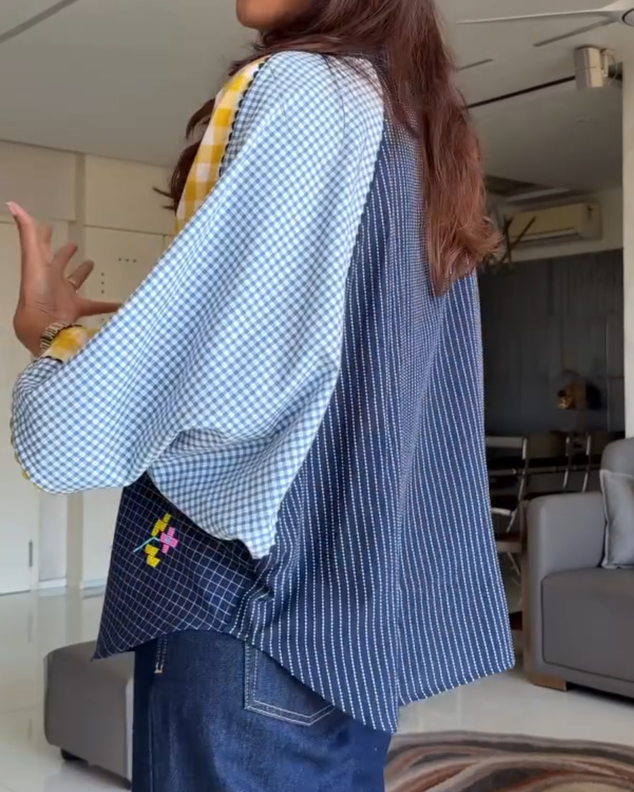 Plaid Patchwork Top