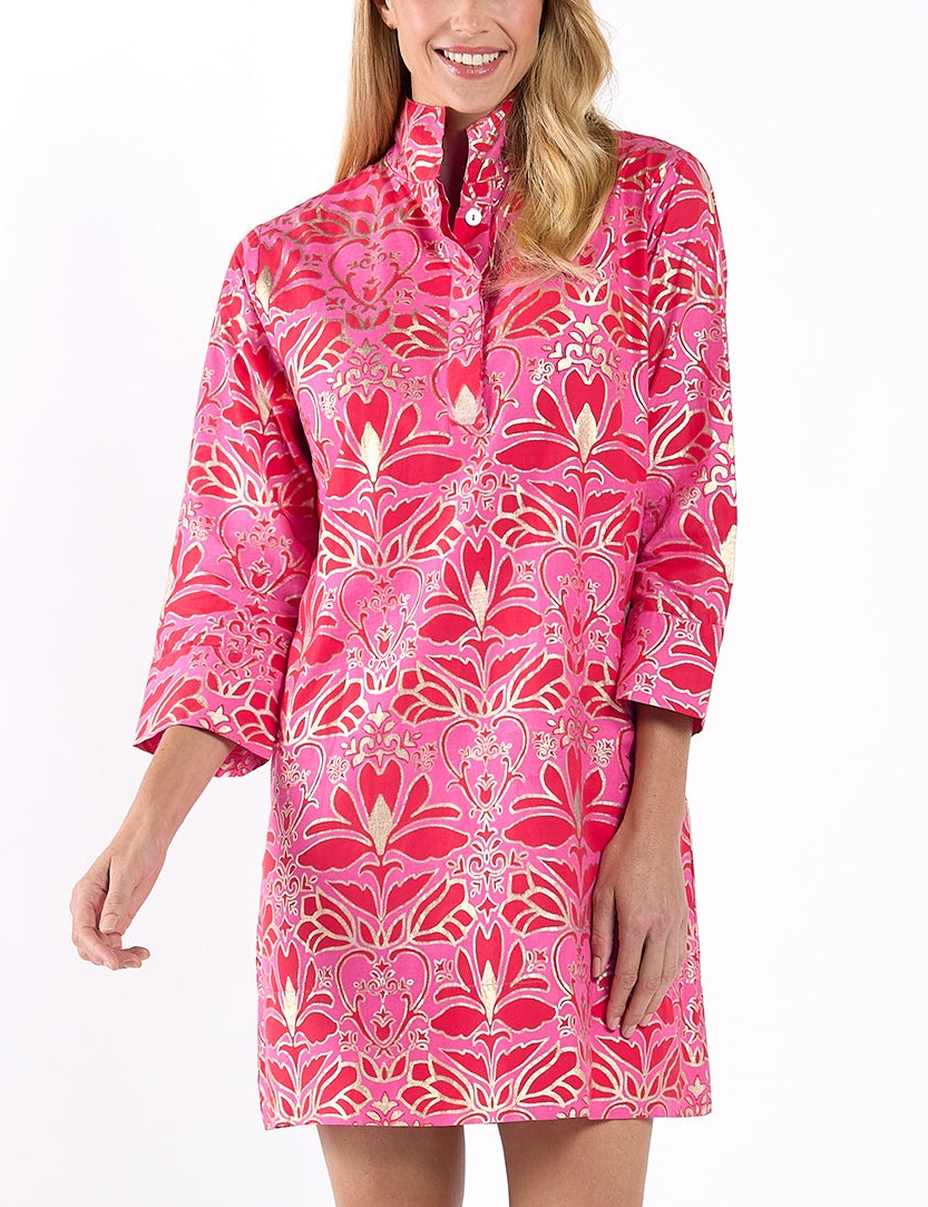 Stand Collar Long Sleeve Dress