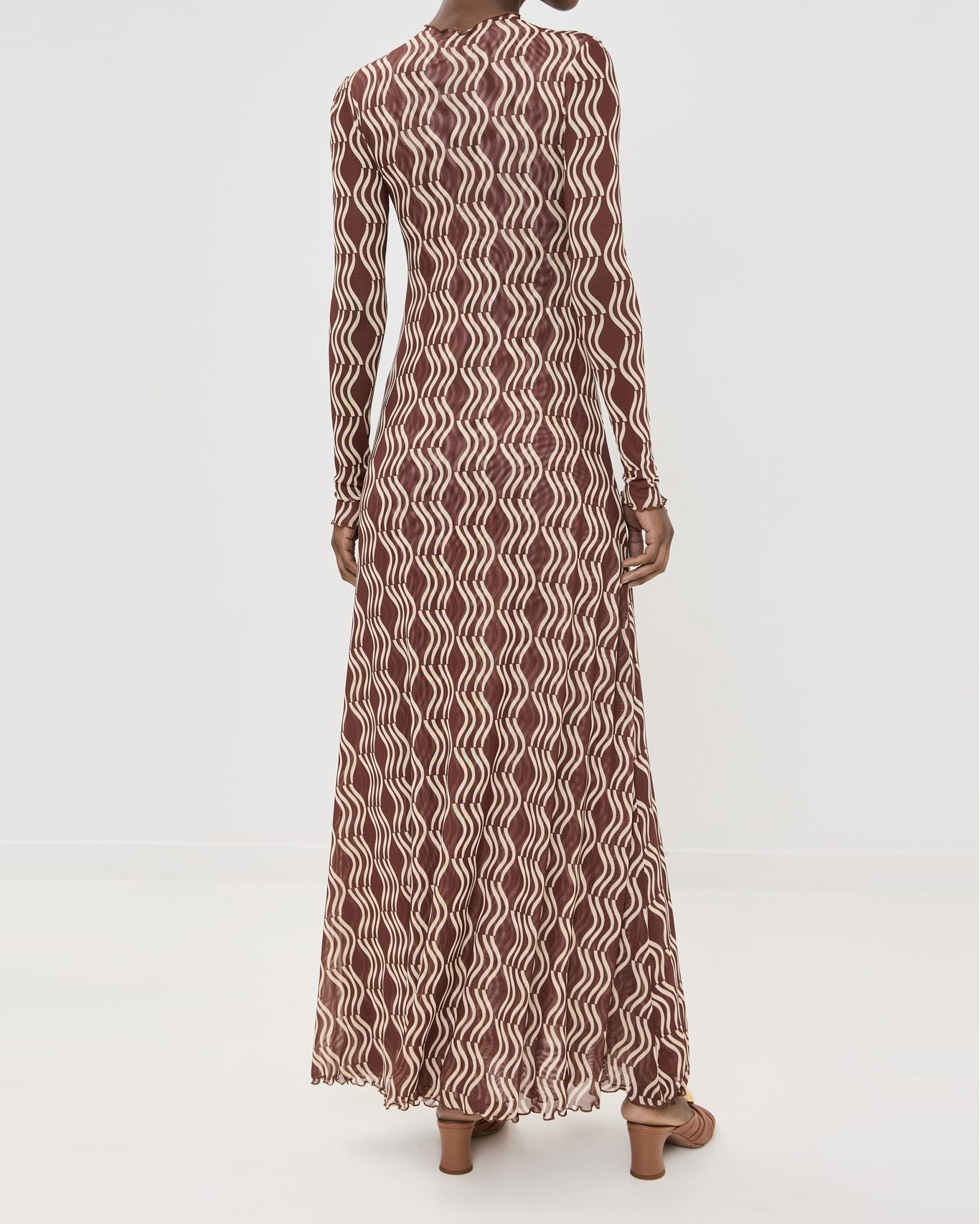 Mock Neck Long Sleeve Wrap Dress