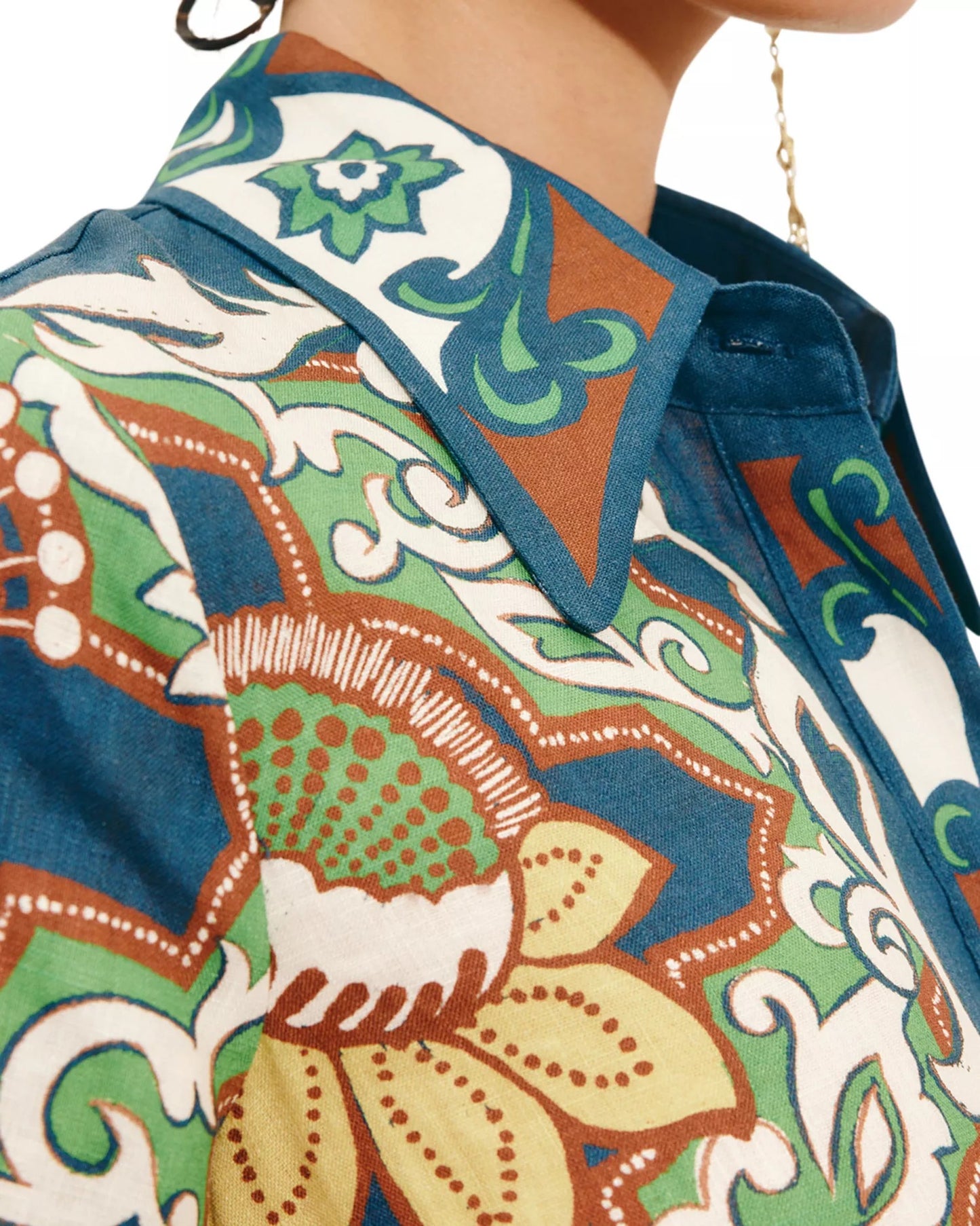 Liana Floral-Print Shirt Midi Dress