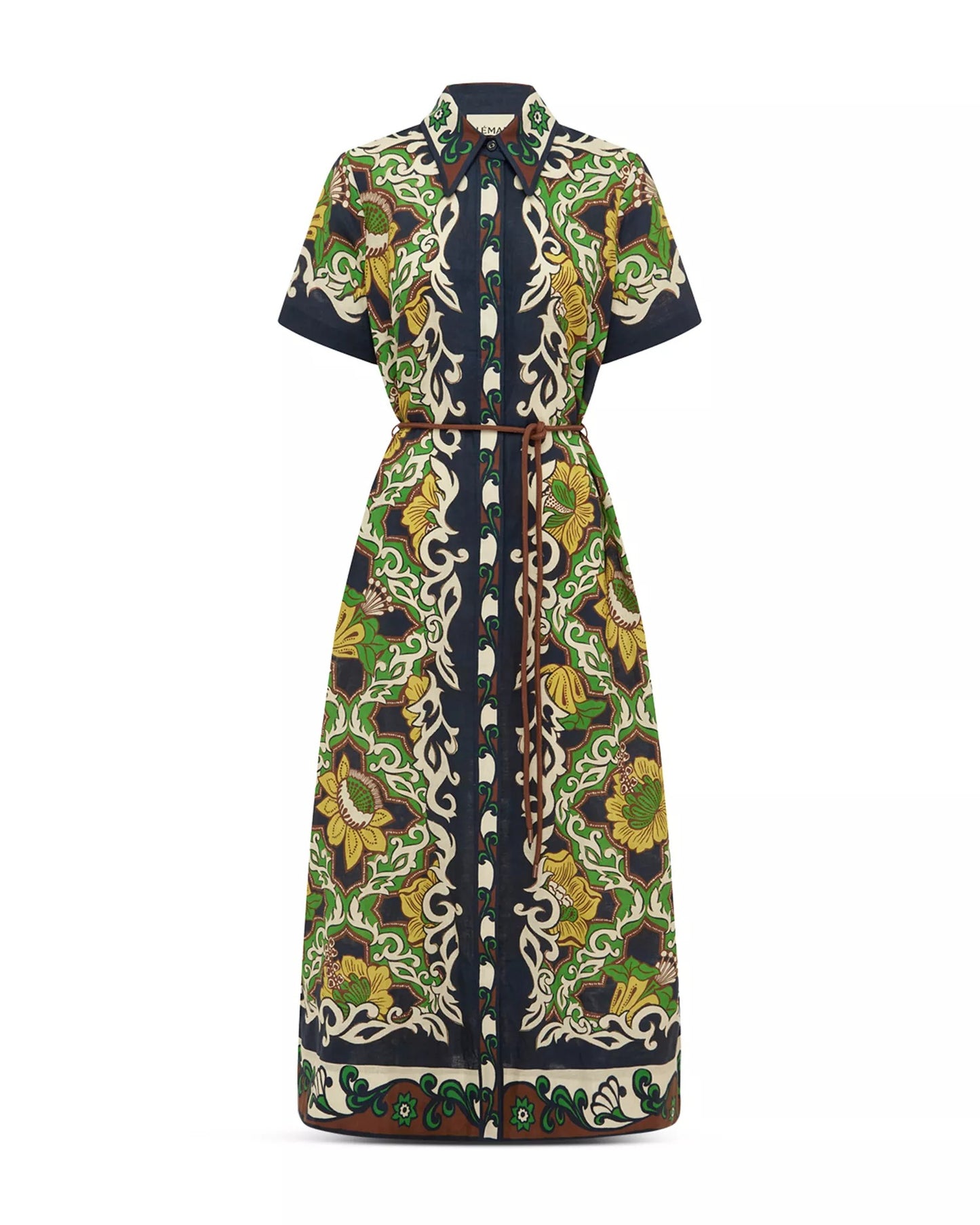 Liana Floral-Print Shirt Midi Dress