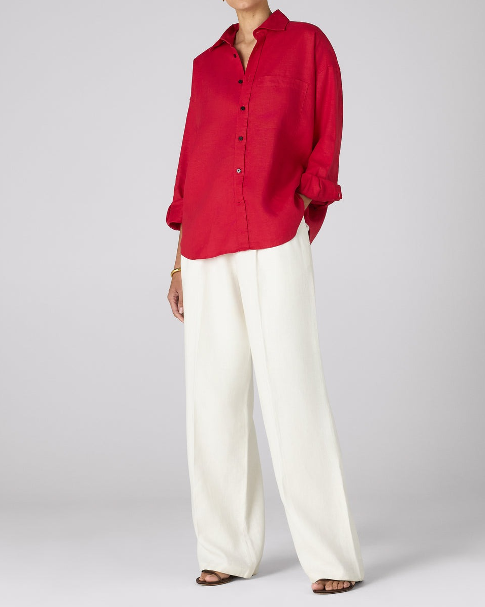 Red Linen Shirt