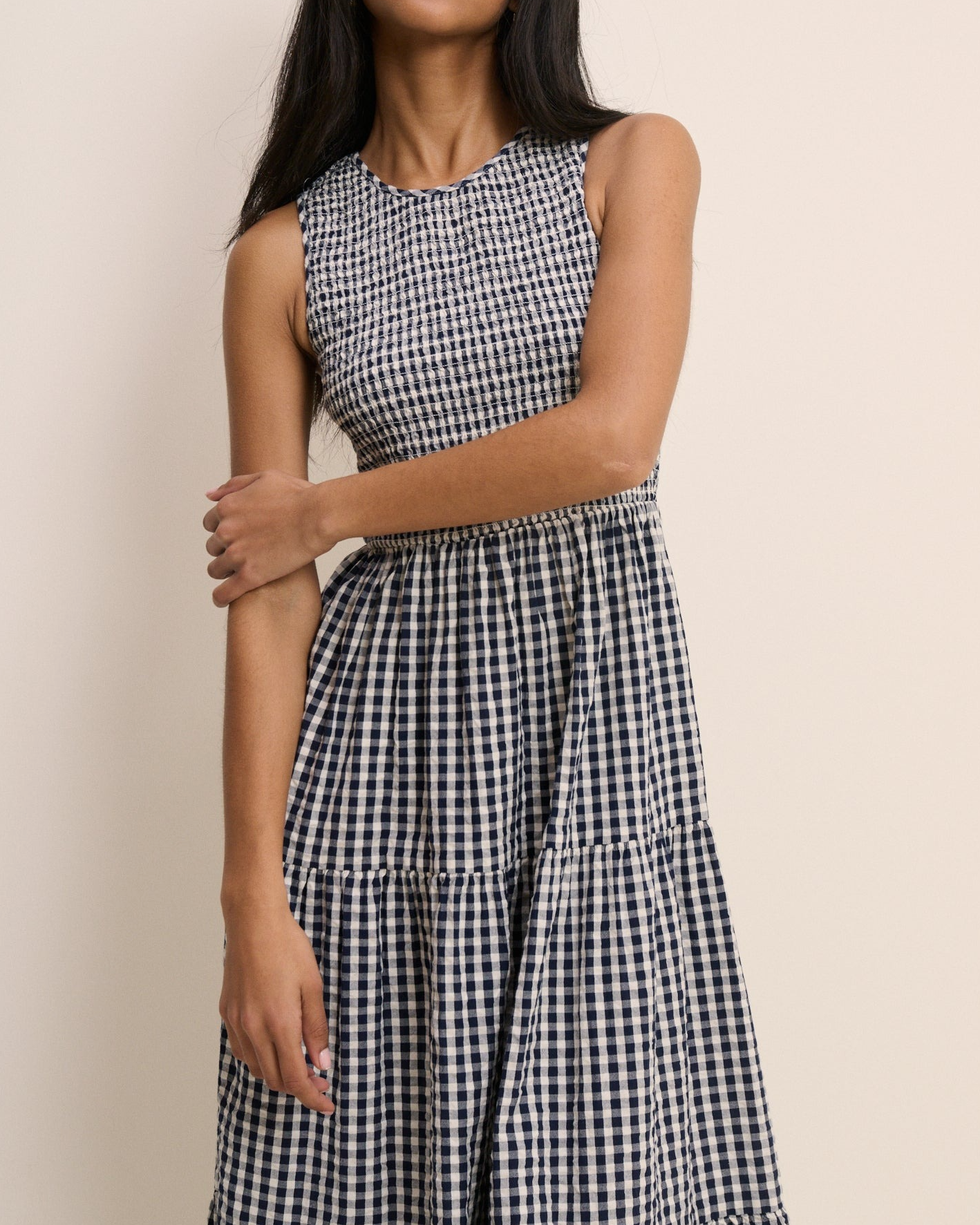 Gingham Sleeveless Charlie Midi Dress