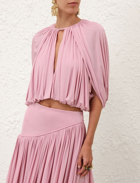 Alchemy Caped Blouse And Asymmetric Skirt