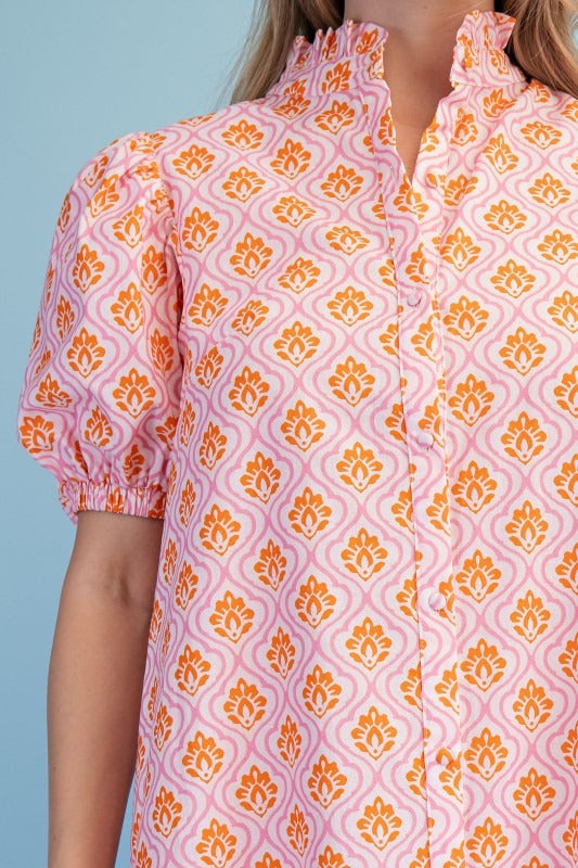 Floral Sunset Pink Midi Dress