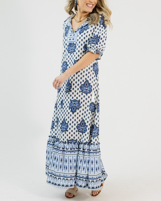 Printed Tassel Maxi Dress