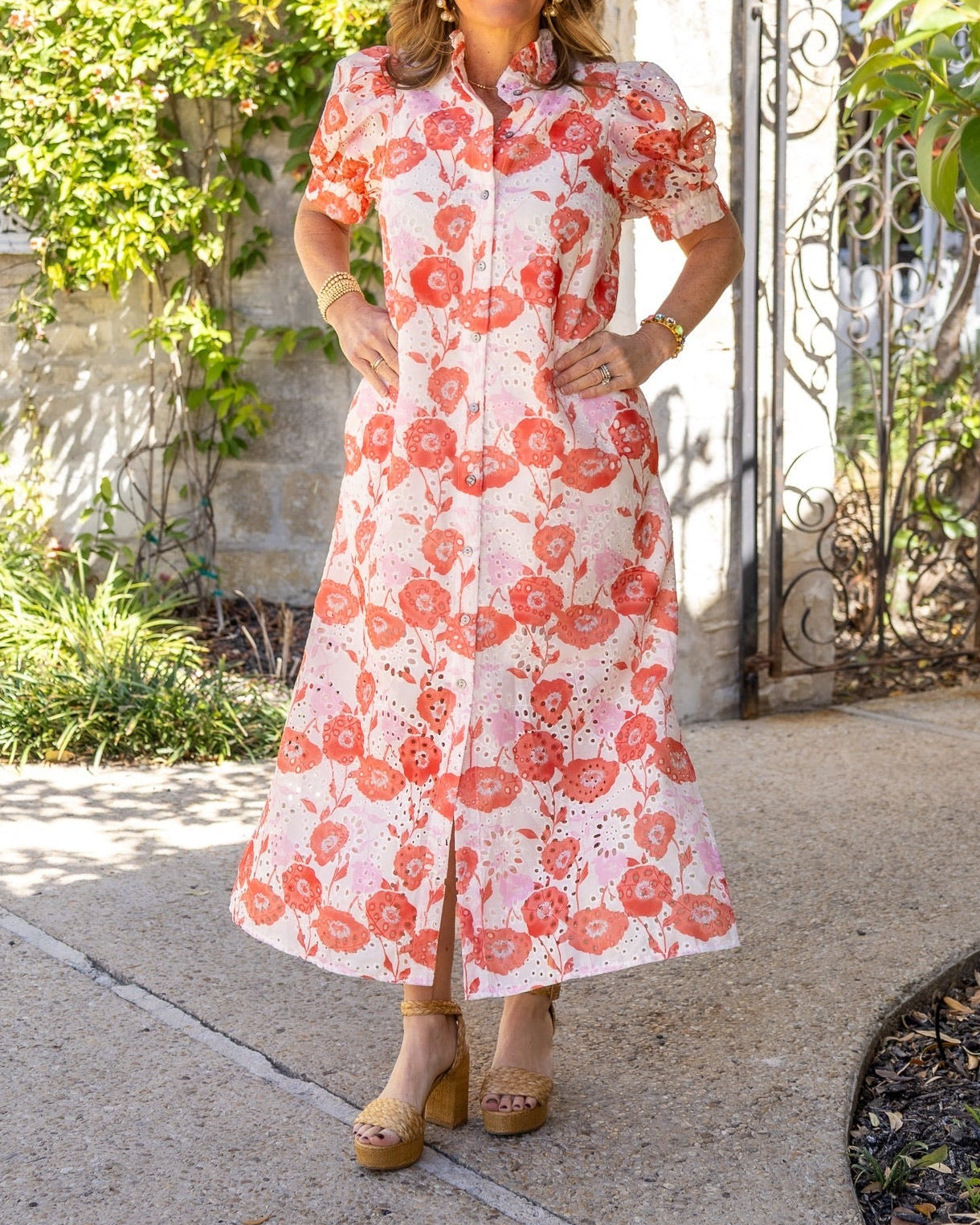 Sweetheart Midi Floral Dress