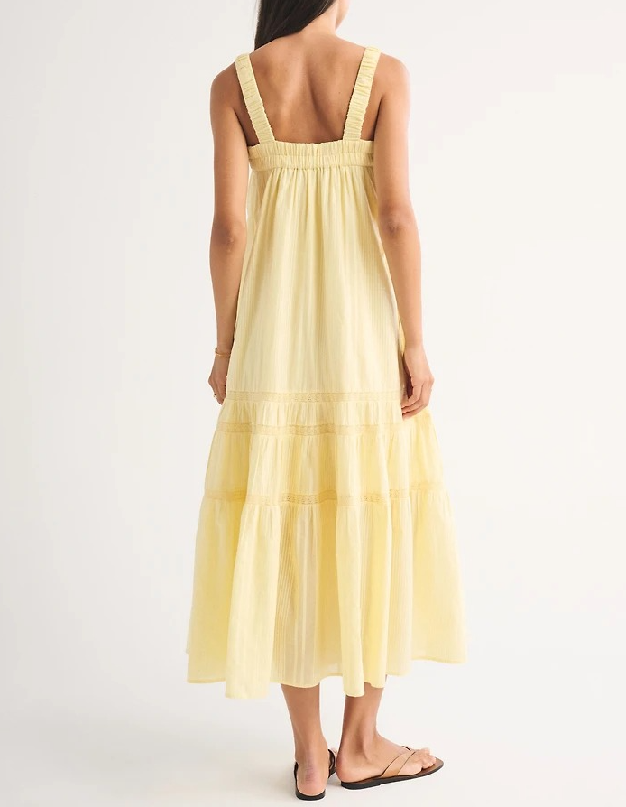 100% Cotton Tiered Flowy Maxi Dress