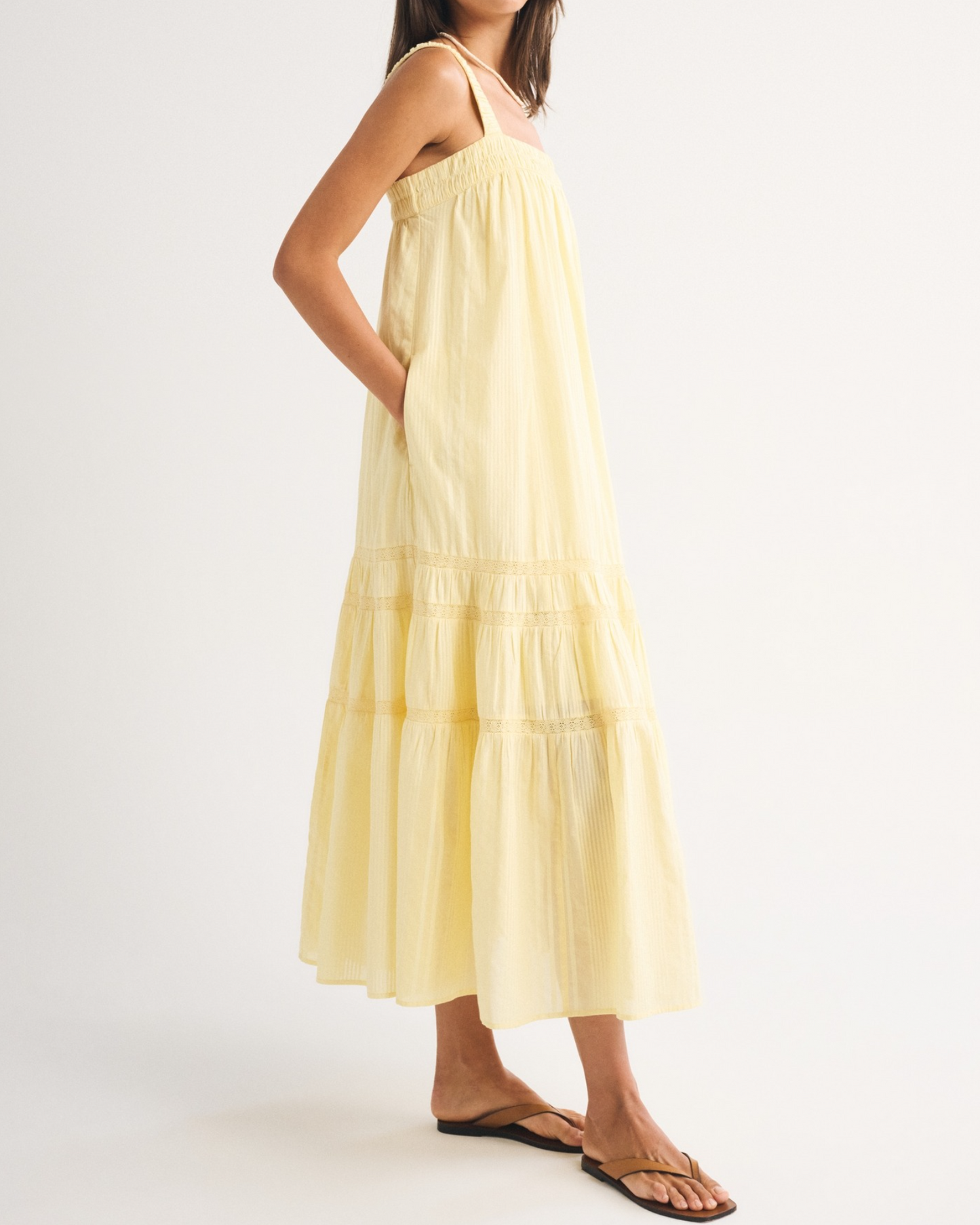 100% Cotton Tiered Flowy Maxi Dress