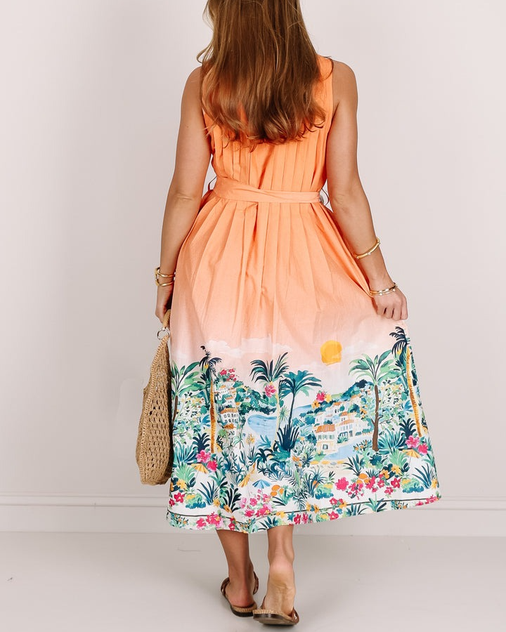 Papaya Printed Sleeveless Maxi Dress