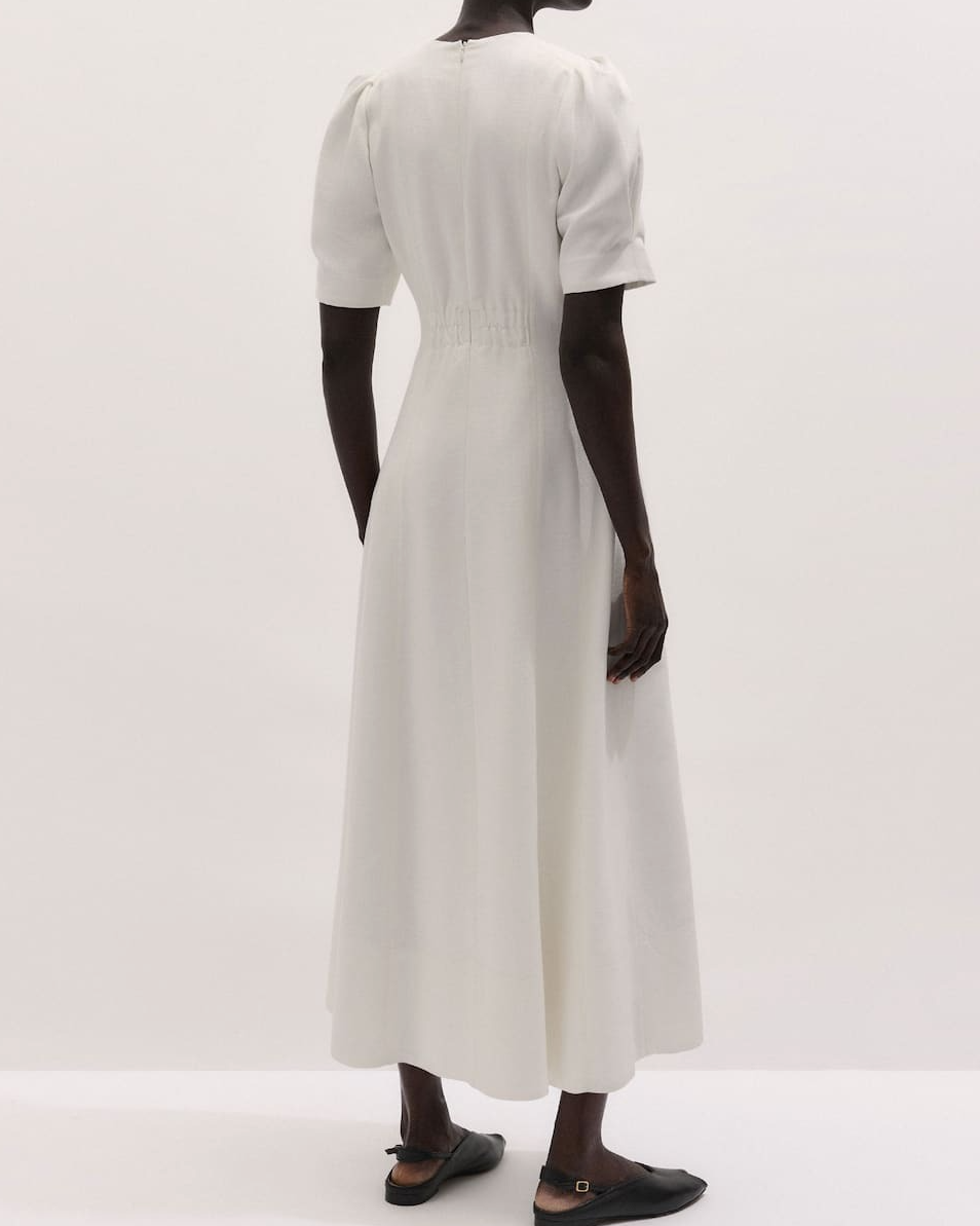 Fit + Flare Textured Weave Maxi Dress