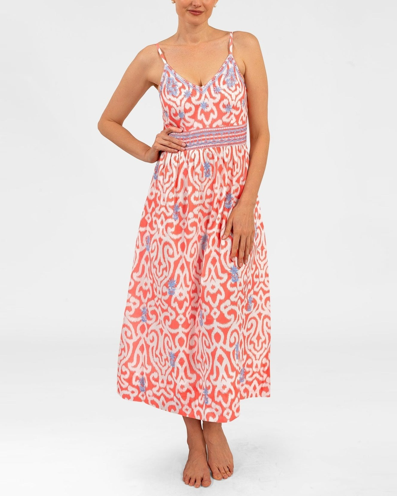 Embroidered Cotton Maxi Dress