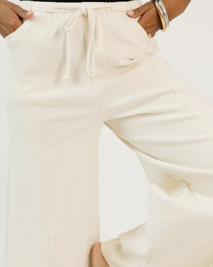 Exposed Seam Wide Leg Pants