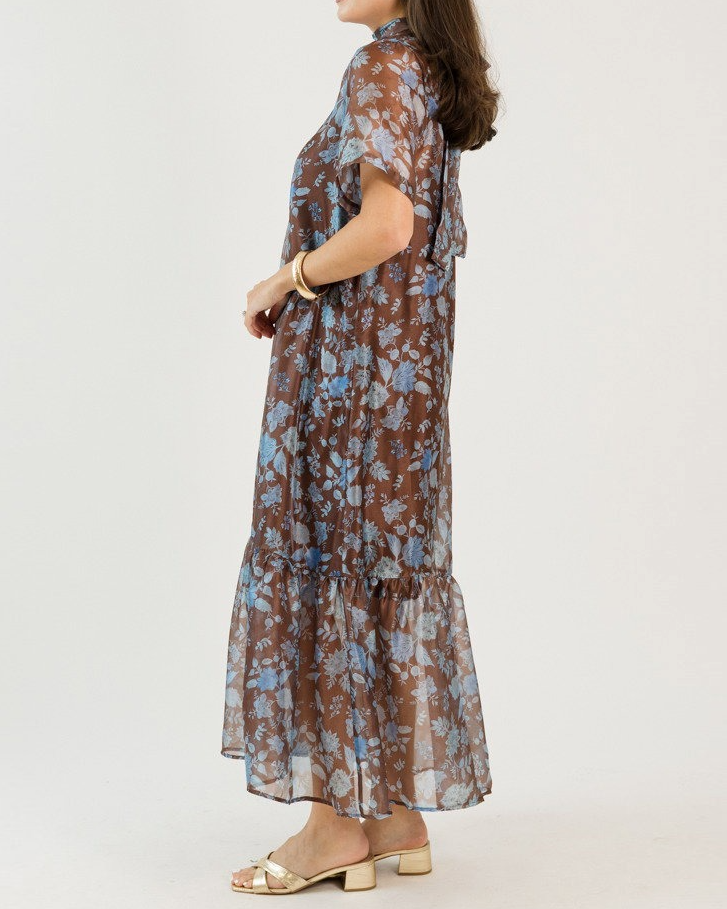 Floral Organza Maxi Dress