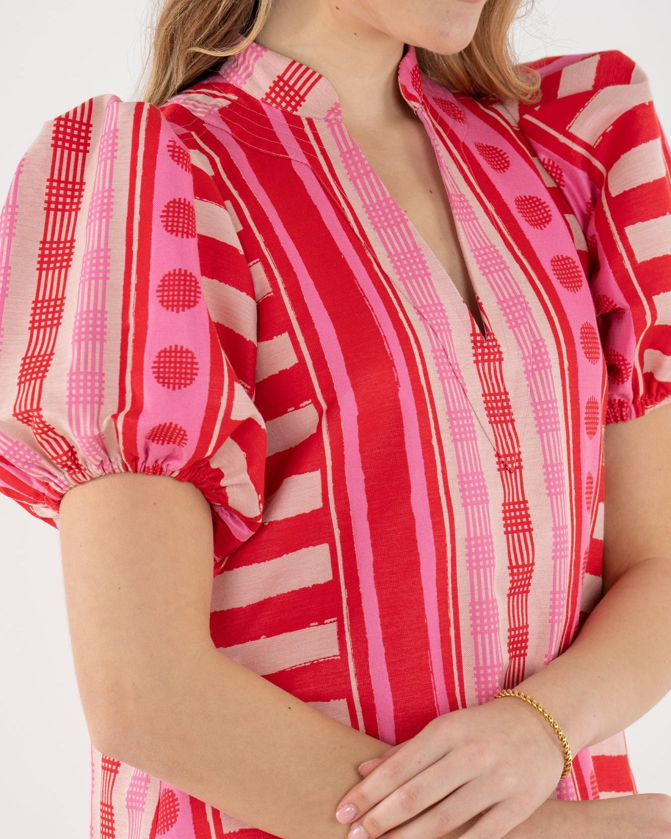 Asymmetrical Layout Puff sleeves Dress
