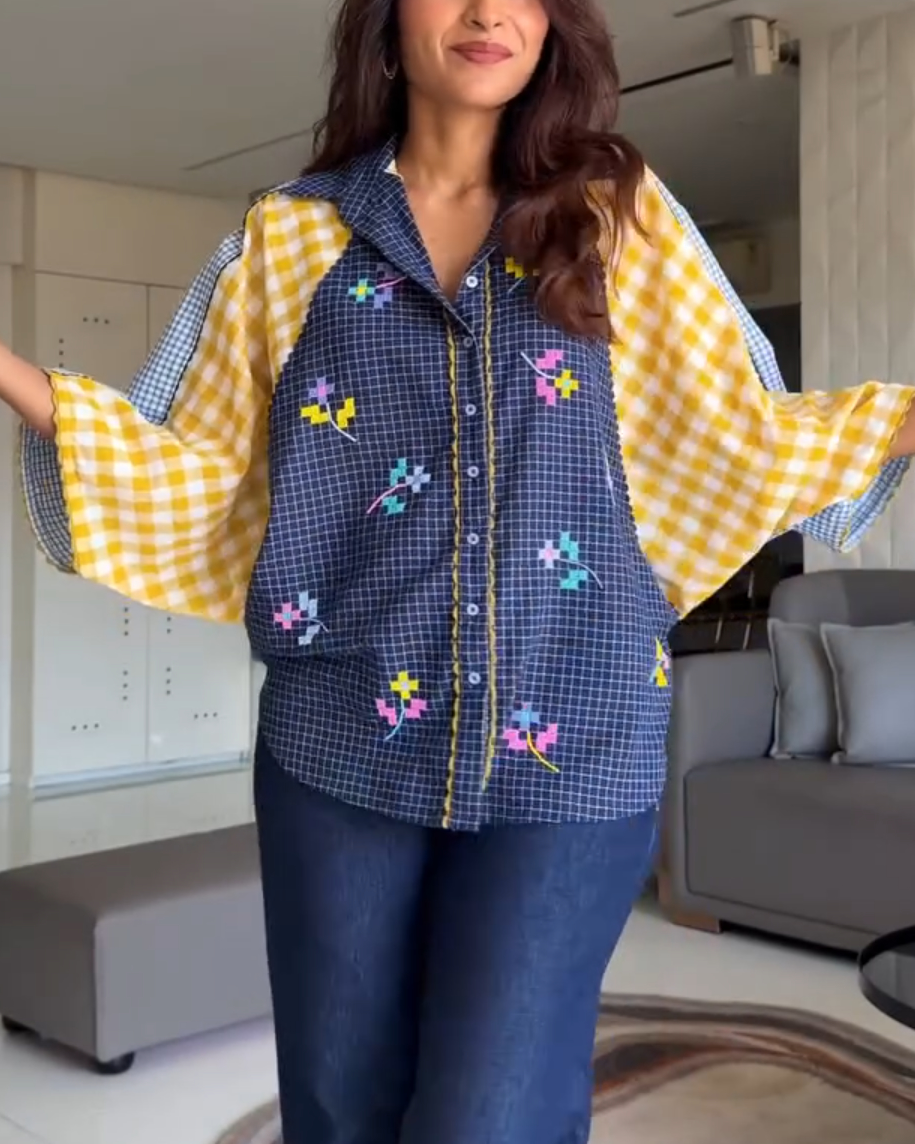Plaid Patchwork Top