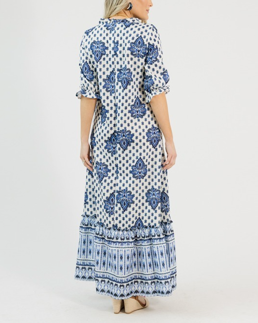 Printed Tassel Maxi Dress
