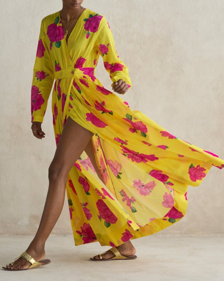 Floral Print Long Sleeves Dress