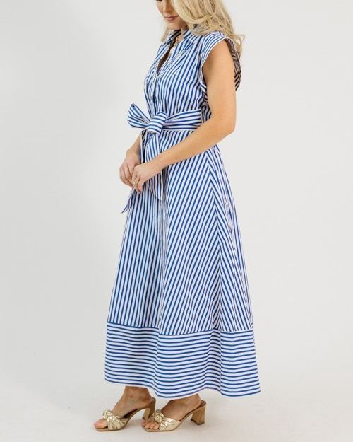 Tie Waist Stripe Maxi Dress