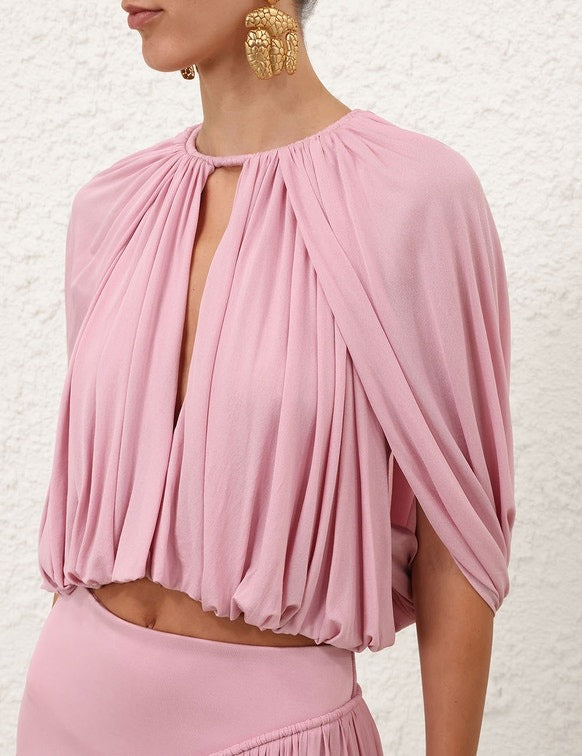 Alchemy Caped Blouse And Asymmetric Skirt