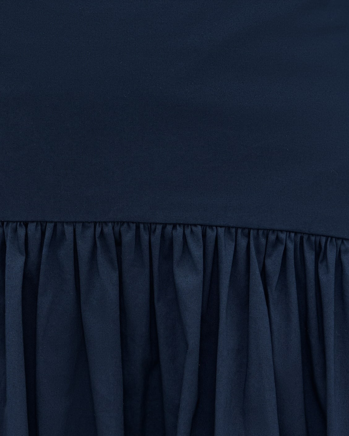 Navy Cotton Poplin Midi Skirt