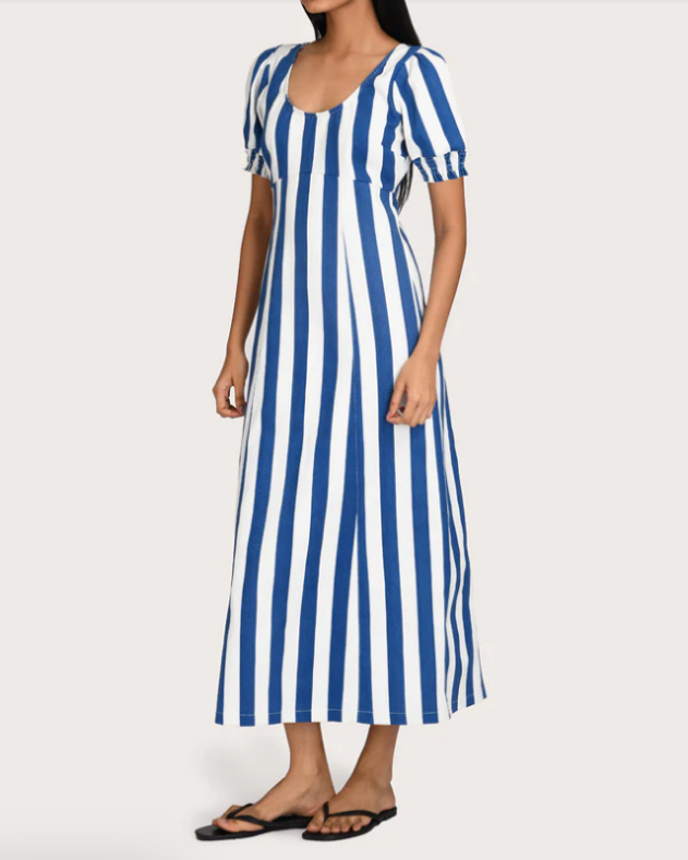 Blue Striped Maxi Dress