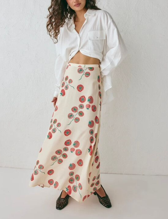 A-Line Cream Tomato Skirt