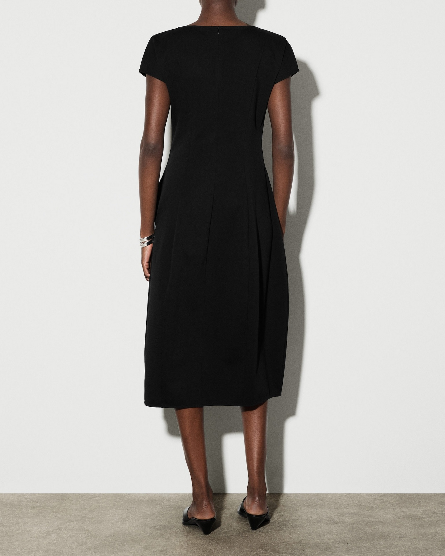 Sculptural Jersey Midi Dress